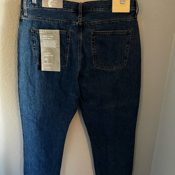 Everlane The 90's Cheeky Buttonfly Denim Jean Med Wash Blue 33 ankle NEW - Picture 7 of 9